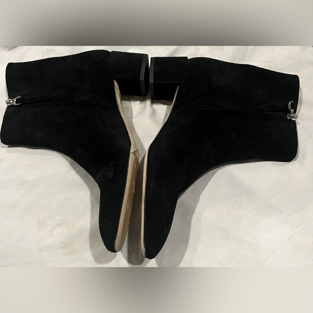 AEYDE BLACK SUEDE ANKLE BOOTIES ZIP BLOCK HEEL NEW EU 40 US 9 $495 - Picture 7 of 11